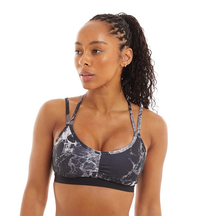Дамско Спортно Бюстие – Adidas Yoga Essentials Studio Aeroready Light Support Allover Print Sports Bra